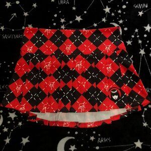 Dolls Kill Get Lost Argyle Mini Skirt